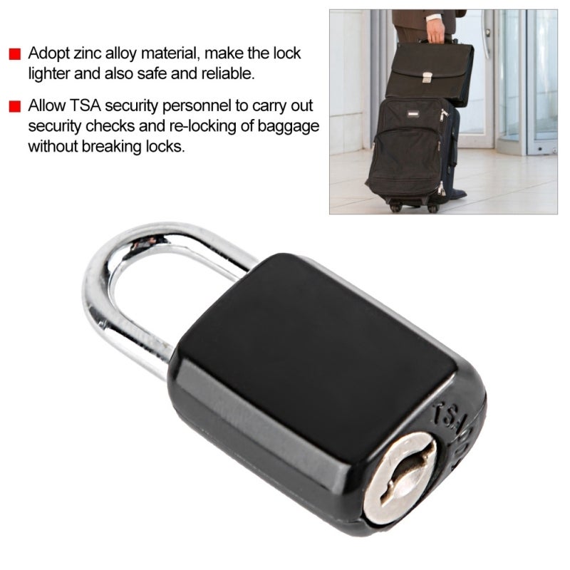 TSA Luggage Lock: Zinc Alloy Material, TSA-Accessible Security, 2 Keys Included - Lightweight Reliable Travel Security Lock for Outdoor Travel, Business, Cabinets - Image 2