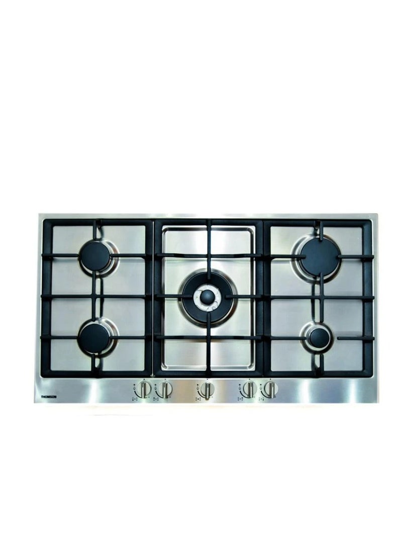 Thomson Built-in Gas Hob, 5 Burners, 90 cm, Auto Ignition, Black - TH9G5VC/S 