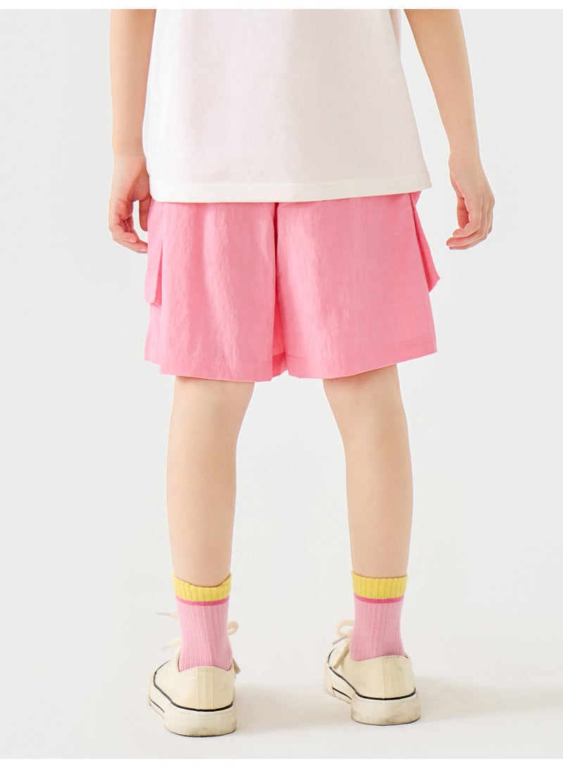 ميني بالا شورت عادي لبنات أطفال بحيز مرن وبطولات كارجو فاشلة ناعمة وقابلة للتنفس وخفيفة الوزن ومريحة لأسلوب الأناقة الصيفية الجديد المتسخ للارتداء اليومي للبنات - Image 3