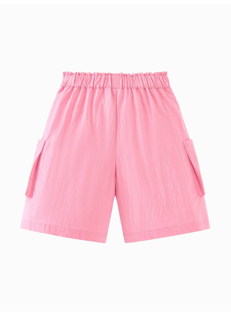 ميني بالا شورت عادي لبنات أطفال بحيز مرن وبطولات كارجو فاشلة ناعمة وقابلة للتنفس وخفيفة الوزن ومريحة لأسلوب الأناقة الصيفية الجديد المتسخ للارتداء اليومي للبنات - Image 5