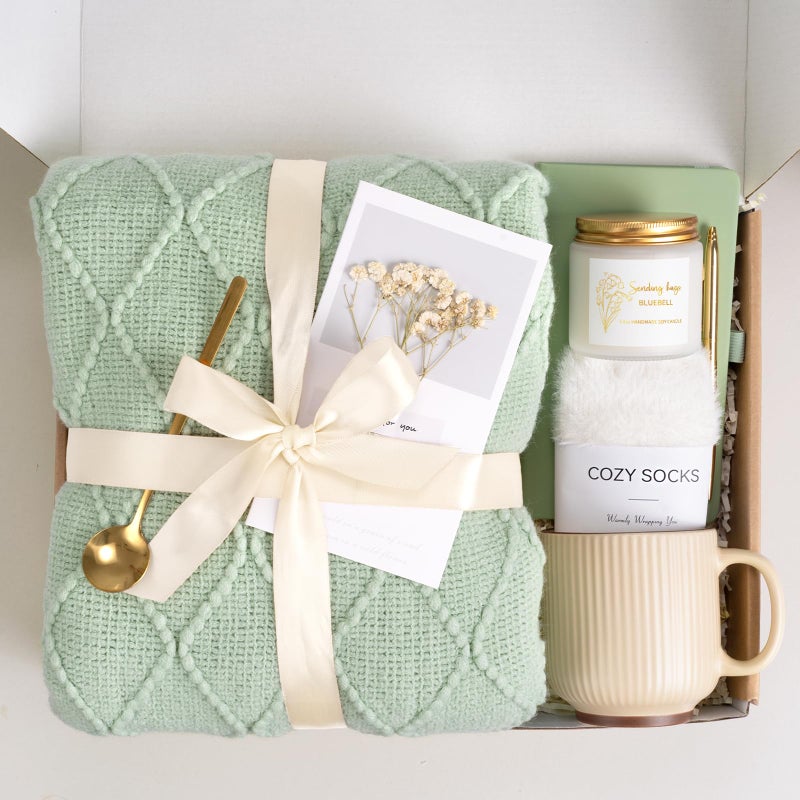 Giftissimo Birthday Gifts for Women - Get Well Soon Self Care Gift Baskets, Thinking of You Care Package Box for Women Her Mom Sister Wife Girlfriend Best Friend Grandma Coworker (Sage Green) - Image 3