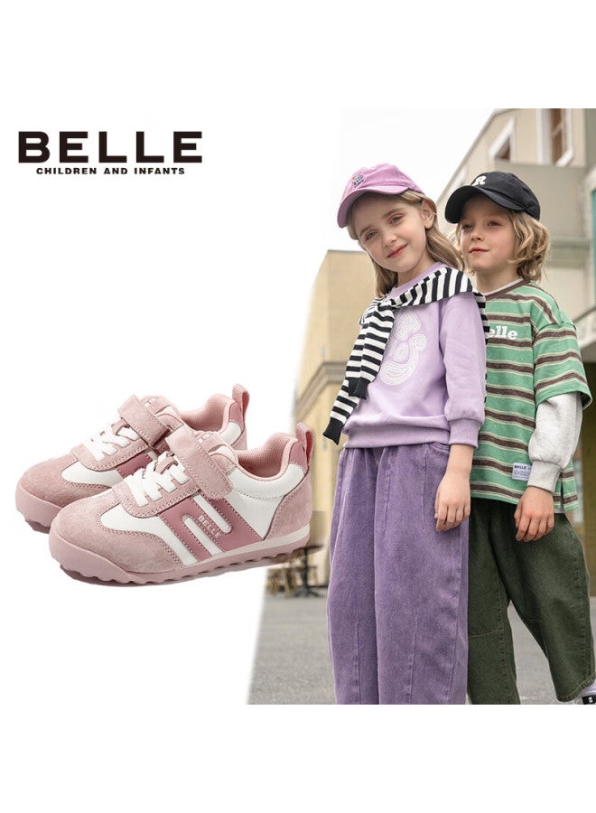 Belle Children's Sports Shoes Spring Autumn Casual Shoes Training Shoes Boys And Girls Soft Bottom Running Shoes Pink 33 - Image 5