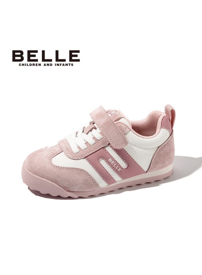 Belle Children's Sports Shoes Spring Autumn Casual Shoes Training Shoes Boys And Girls Soft Bottom Running Shoes Pink 33 - Image 1