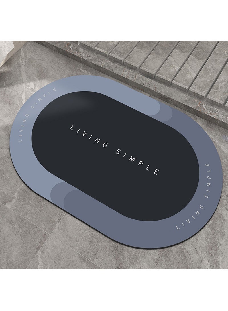 أورافلي سجادة أرضية حمام سريعة الجفاف ومضادة للانزلاق، سجادة أرضية ناعمة فائقة الامتصاص من طين الدياتوم، سجادة قوية سريعة الجفاف، سهلة التنظيف (50 * 80 سم) - Image 1