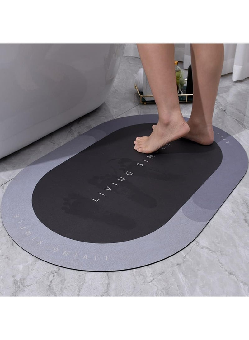 أورافلي سجادة أرضية حمام سريعة الجفاف ومضادة للانزلاق، سجادة أرضية ناعمة فائقة الامتصاص من طين الدياتوم، سجادة قوية سريعة الجفاف، سهلة التنظيف (50 * 80 سم) - Image 3