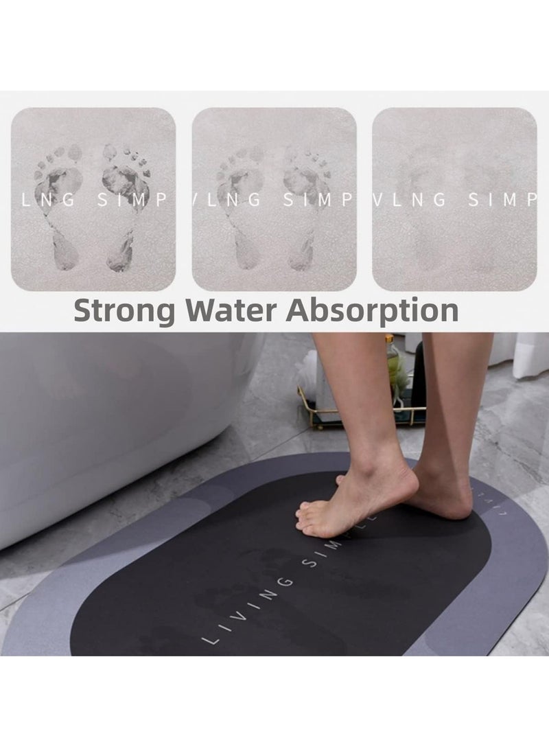 أورافلي سجادة أرضية حمام سريعة الجفاف ومضادة للانزلاق، سجادة أرضية ناعمة فائقة الامتصاص من طين الدياتوم، سجادة قوية سريعة الجفاف، سهلة التنظيف (50 * 80 سم) - Image 5
