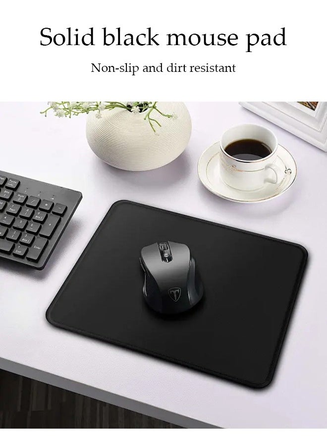 Standard Mouse Pad with Stitched Edges, Comfortable Mouse Mat Pad, Non-Slip Rubber Base Mousepad for All Types of Mouse Laptop Computer PC 300*250mm Black
