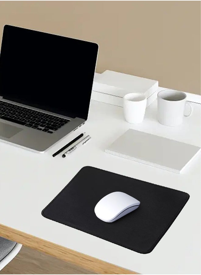 Standard Mouse Pad with Stitched Edges, Comfortable Mouse Mat Pad, Non-Slip Rubber Base Mousepad for All Types of Mouse Laptop Computer PC 300*250mm Black