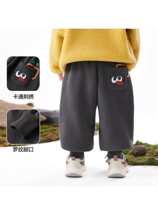 Doodle Home kids' Fleece-lined Pants - Winter Warmth, Thickened Casual Joggers With Cuffed Ankles For Boys & Girls - Image 4