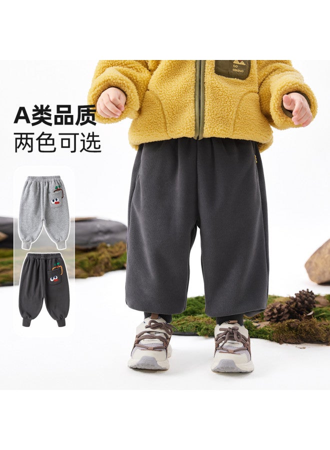Doodle Home kids' Fleece-lined Pants - Winter Warmth, Thickened Casual Joggers With Cuffed Ankles For Boys & Girls - Image 3