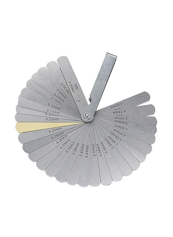 yongsheng 32 Blades Steel Feeler Gauge Dual Marked Metric and Imperial Measuring Tool . 0015-. 035 Copper sheet  - Image 1