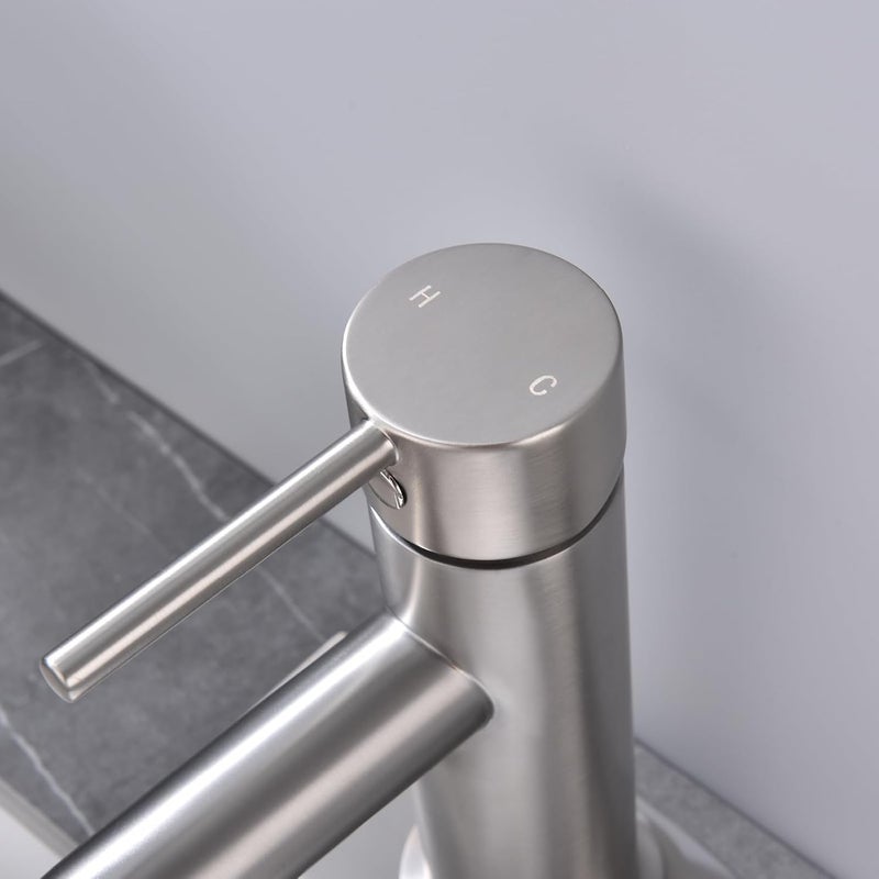 JAKARDA Single Handle Bathroom Faucet with Metal Drain Assembly and Escutcheon, Brushed Nickel - Image 3