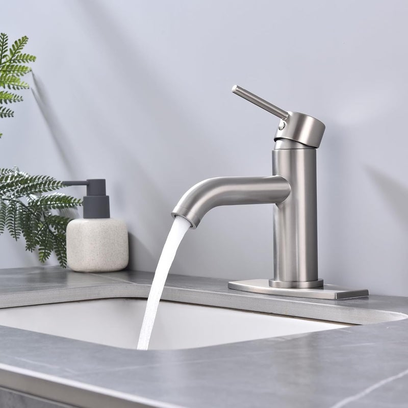 JAKARDA Single Handle Bathroom Faucet with Metal Drain Assembly and Escutcheon, Brushed Nickel - Image 4