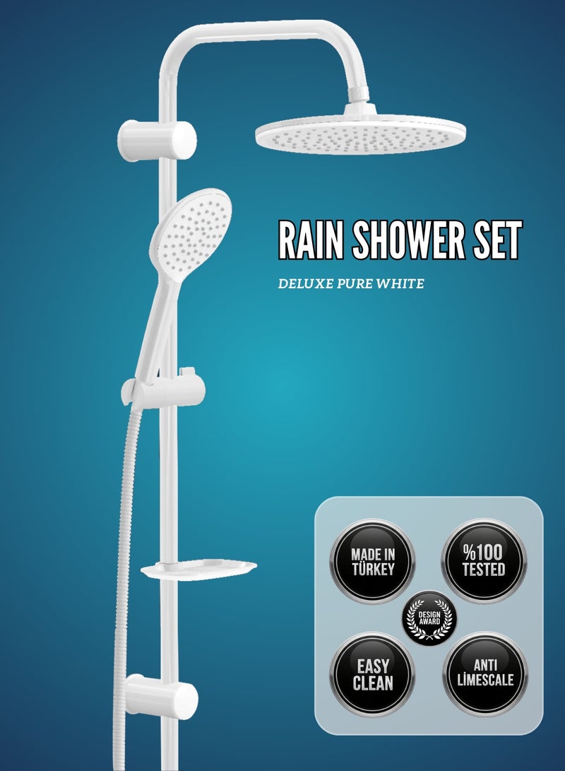 MAAT Deluxe Pure White Rain Shower Set | Deluxe Pure White Rain Shower Set | Turkish Quality  - Image 1