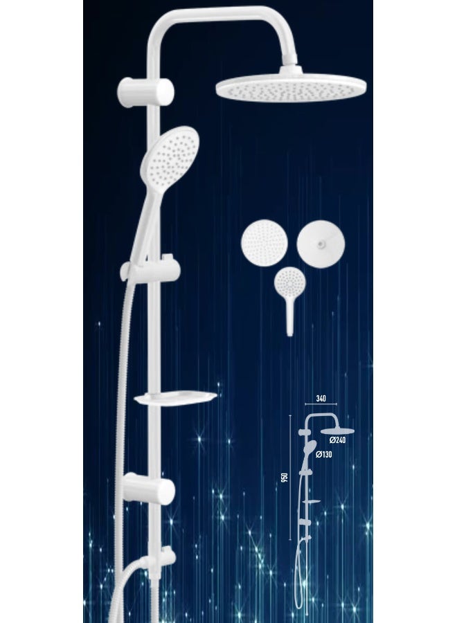 Deluxe Pure White Rain Shower Set | Deluxe Pure White Rain Shower Set | Turkish Quality