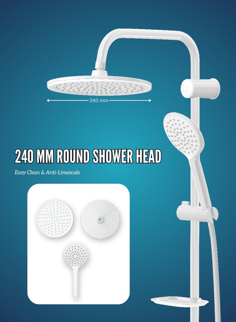 MAAT Deluxe Pure White Rain Shower Set | Deluxe Pure White Rain Shower Set | Turkish Quality  - Image 2