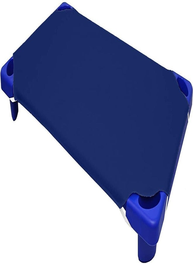 COTTON SHEET 600 Thread Count, Toddler Cot Sheets with Corners Elastic, Standard Mat Size Day-Care/Pre-School 100% Egyptian Cotton Kids Nap Time Fitted Sheets, Royal Blue Solid (23" WX55 L) Pack of 20 - Image 1