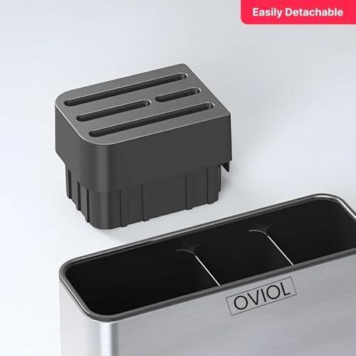 OVIOL Spoon Stand for Kitchen Steel Cutlery Stand Spoon Organizer for Kitchen Cutlery Holder for KitchenCountertop Forks Spatula Knives Spoon Holder Rustproof Durable (Knife Stand) - Image 4