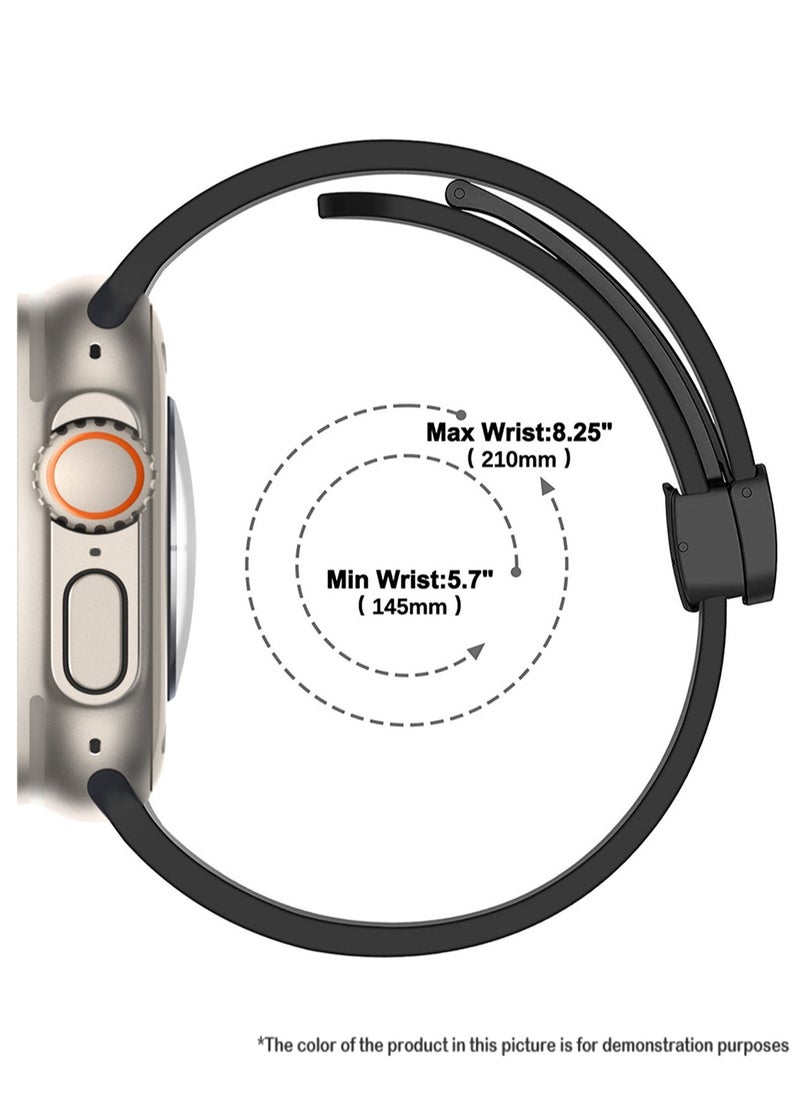 Generic - Soft Silicone Watch Band Sport Band with Magnetic Buckle for 42/44/45/49mm Apple Watch Ultra 2/Ultra and Series 9/8/SE 2nd/7/SE/6/5/4/3/2/1 - Image 1