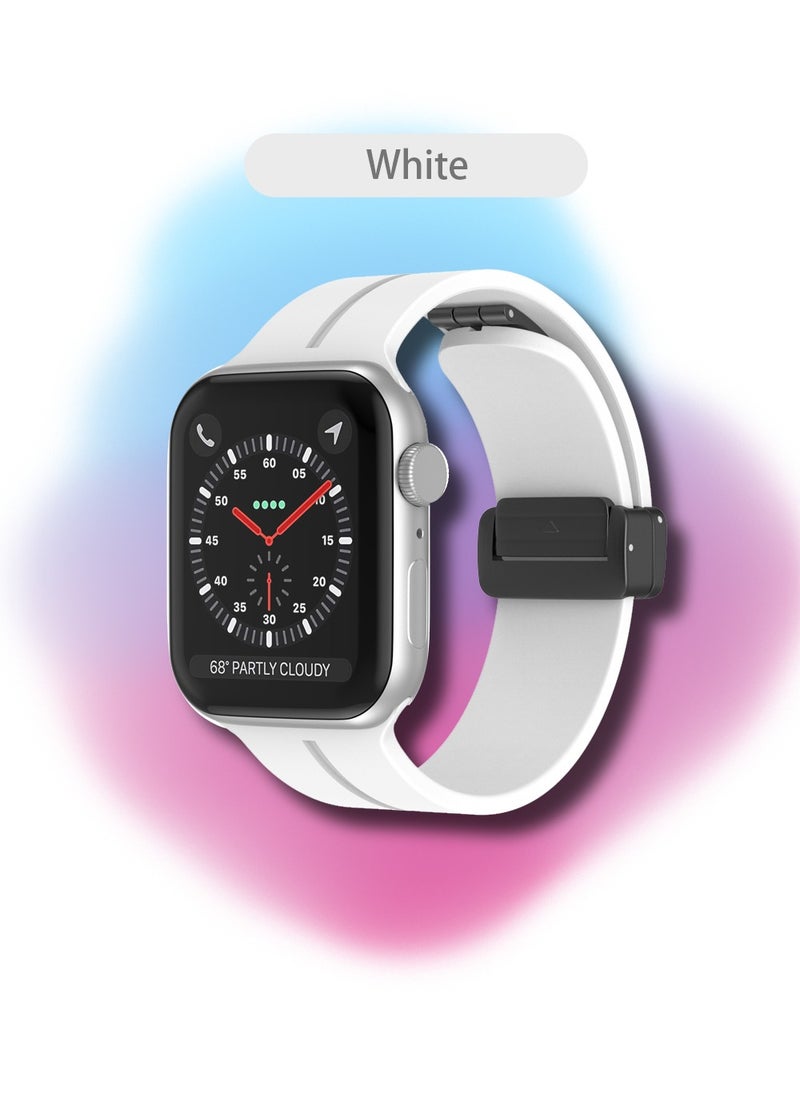 Generic - Soft Silicone Watch Band Sport Band with Magnetic Buckle for 42/44/45/49mm Apple Watch Ultra 2/Ultra and Series 9/8/SE 2nd/7/SE/6/5/4/3/2/1 - Image 1