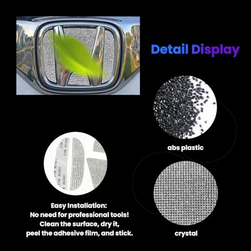 CUCHIYUN 2022 Accord Bling Car Accessories Car Rear Logo Emblem Sticker Shiny Crystal Sticker Interior Accessories Compatible with Accord Accessories 10th Civic Sedan 2022 2021 2020 2019 2018 - Image 4