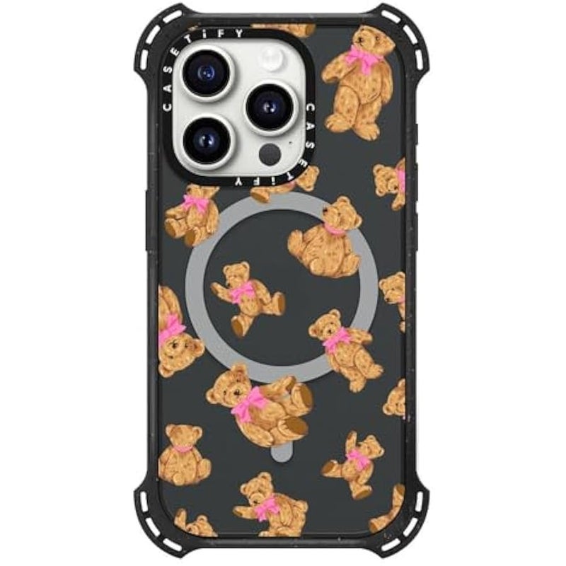 Casetify Bounce iPhone 15 Pro Case 【6X Military Grade Drop Tested / 21.3ft Drop Protection/Compatible with Magsafe】 - Beary Sweet - Triple Black - Image 3