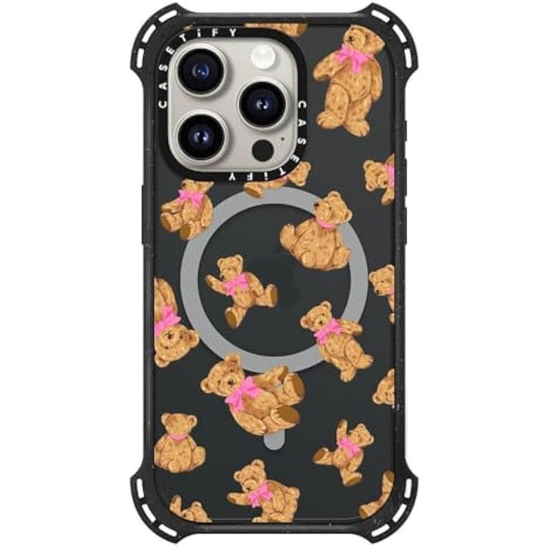 Casetify Bounce iPhone 15 Pro Case 【6X Military Grade Drop Tested / 21.3ft Drop Protection/Compatible with Magsafe】 - Beary Sweet - Triple Black - Image 1