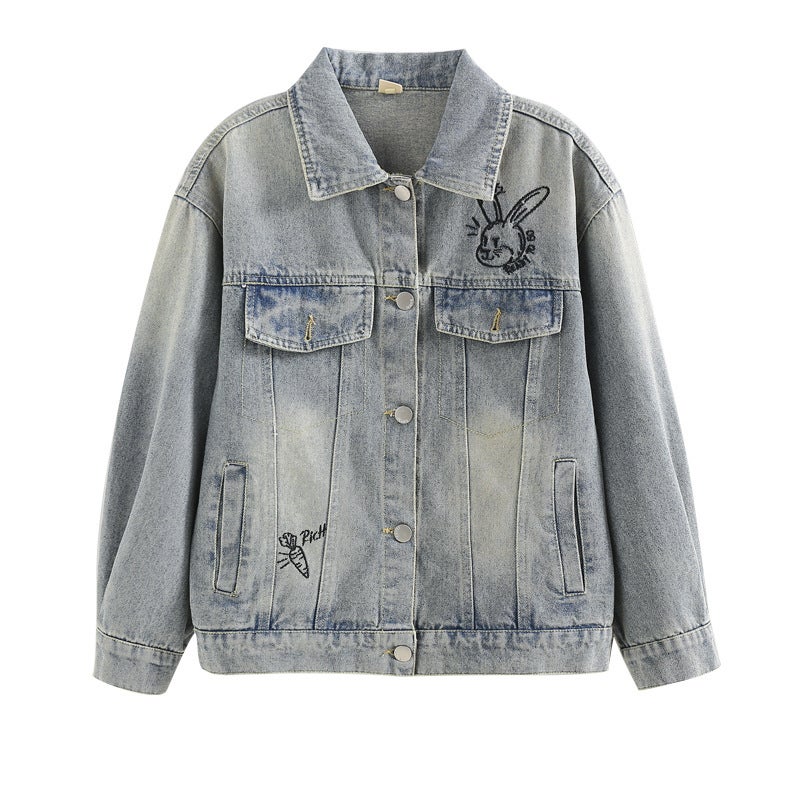 Girls' Spring Denim Jacket Children'S Autumn Versatile Jacket For Older Kids Trendy Outerwear - Image 5