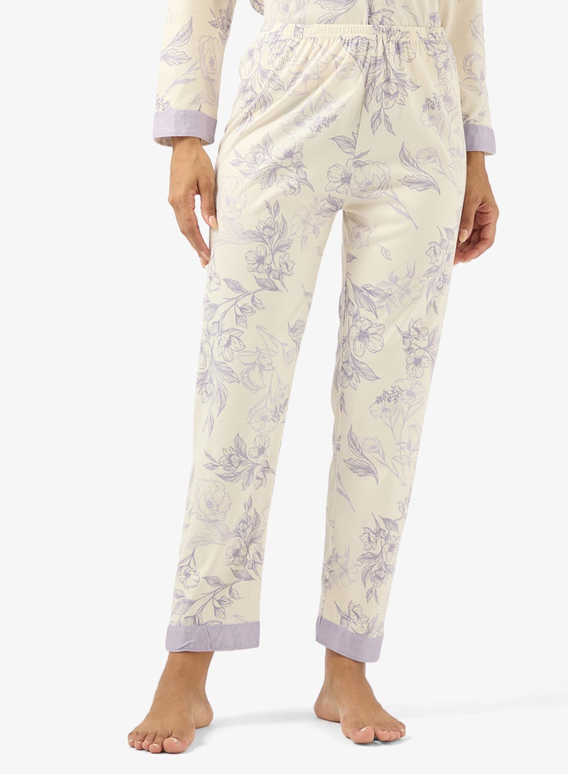 Ginger Satin Floral Shirt & Pyjama Set - Image 4