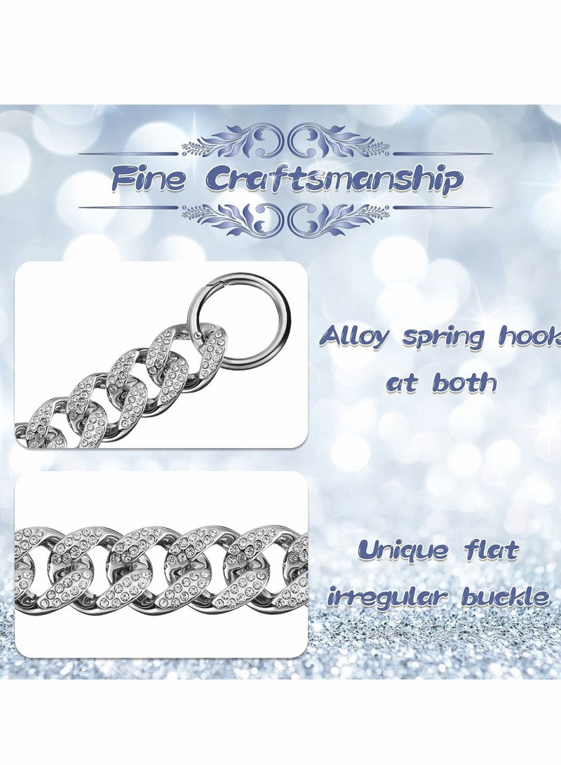 Excefore Shoe Charms Chain, 2 Pieces DIY Bling Silver Metal jibbitz Chain Charms for Crocs Teen Men Women Adults Shoes Accessories Shoes Gift - Image 2