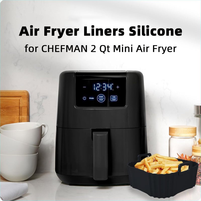 LYHOLKEER 2 Pack Silicone Air Fryer Liners for CHEFMAN 2 Qt, Square Reusable Non-Stick Liners for COSORI 2.1 Quart, Instant Pot Vortex 2QT Mini Air Fryer, Easy Clean & Dishwasher Safe - Image 5