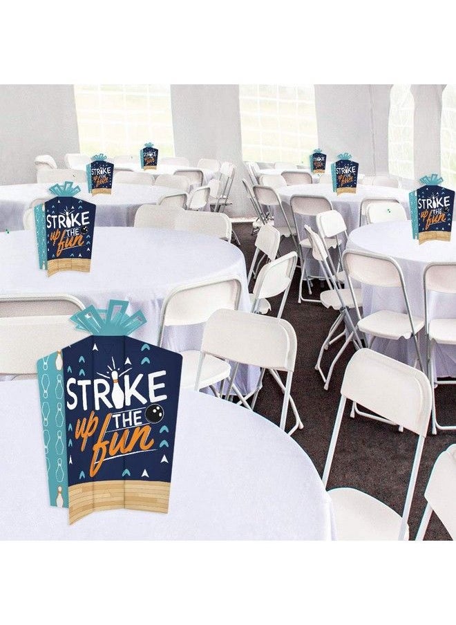 Big Dot of Happiness - Strike Up The Fun Bowling Table Decorations Birthday Party Or Baby Shower Fold And Flare Centerpieces 10 Count - Image 1