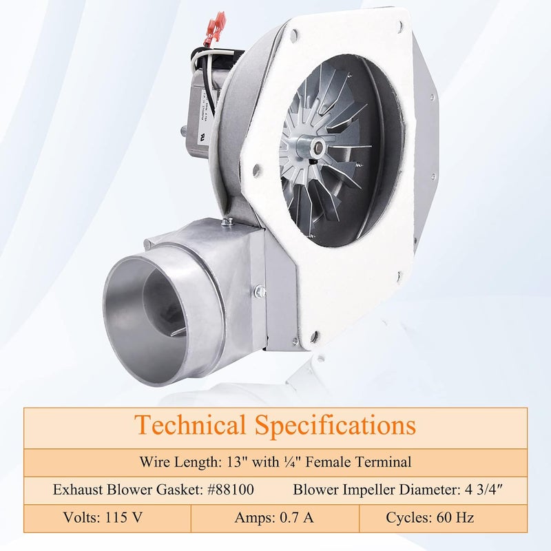 Criditpid Replacement 80473 Exhaust Blower for US Stove & USSC American Harvest 6039 6041 Pellet Stoves, King KP130, KP60, Ashley 5500 5500M 5500XL Pellet Stoves. - Image 3