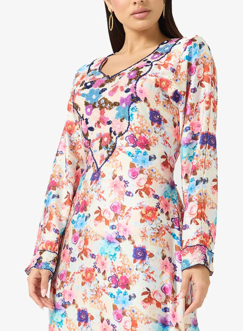 Arabian Closet  Embellished Belted Jalabiya for Women | Best Price UAE