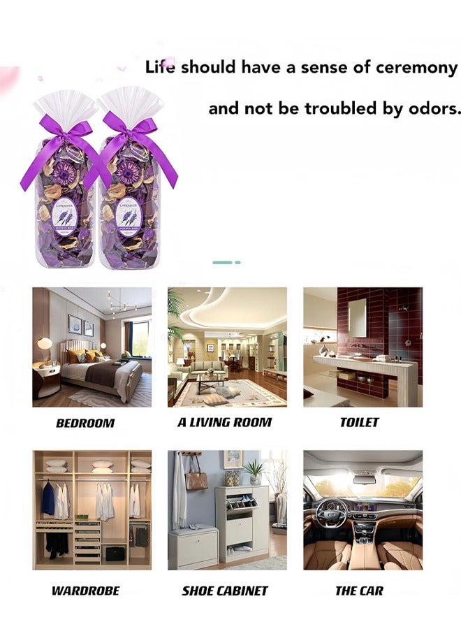 2 PCS Lavender Scented Dried Flowers, Natural Petal Fragrance, Home Fragrance Potpourris, Used for Home, Office, Wedding Party Decoration or Gifts, Cabinets, Toilet Freshness - Image 3