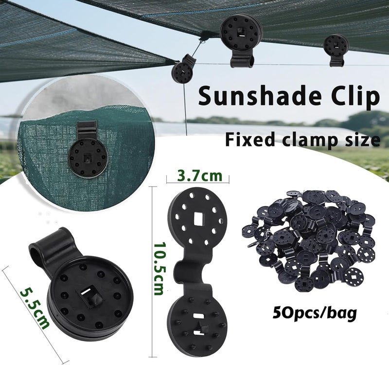 50 special fixing clips for sunshade net Black - Image 5