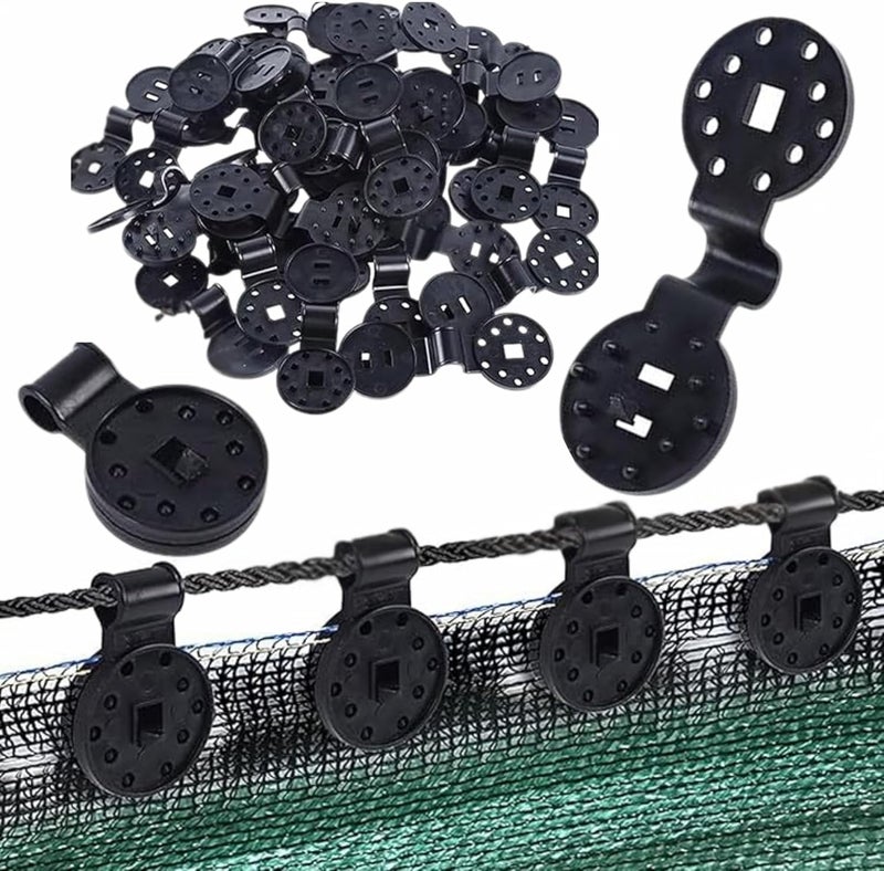 50 special fixing clips for sunshade net Black - Image 1