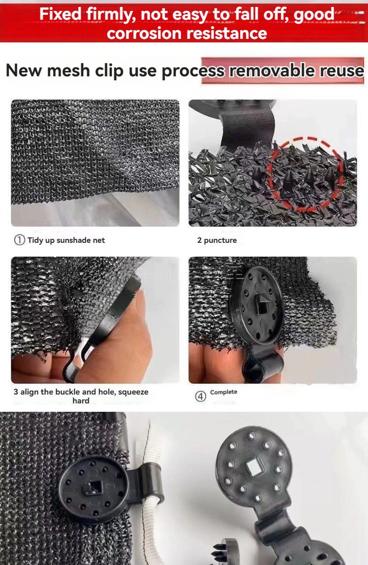 50 special fixing clips for sunshade net Black - Image 4