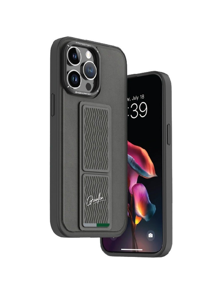 GREEN LION GripX Case with Kickstand for iPhone 15 Pro - Grey - Image 1