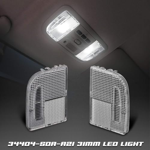 HERCOO Roof Map Dome Light Cover Lens Kit Overhead Interior Dome Lamp Switch LED Bulb Compatible with Honda CR-V Odyssey Accord Pilot Ridgeline Element Insight - Image 3