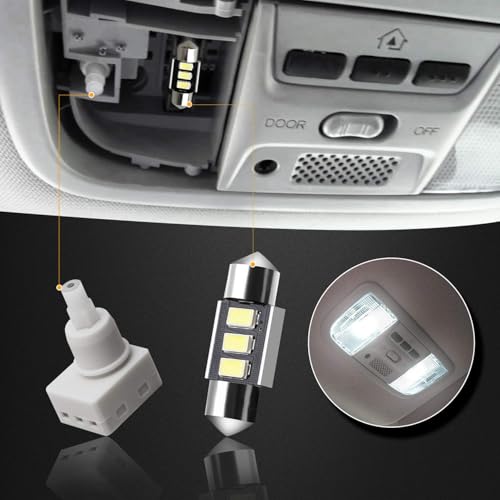 HERCOO Roof Map Dome Light Cover Lens Kit Overhead Interior Dome Lamp Switch LED Bulb Compatible with Honda CR-V Odyssey Accord Pilot Ridgeline Element Insight - Image 2