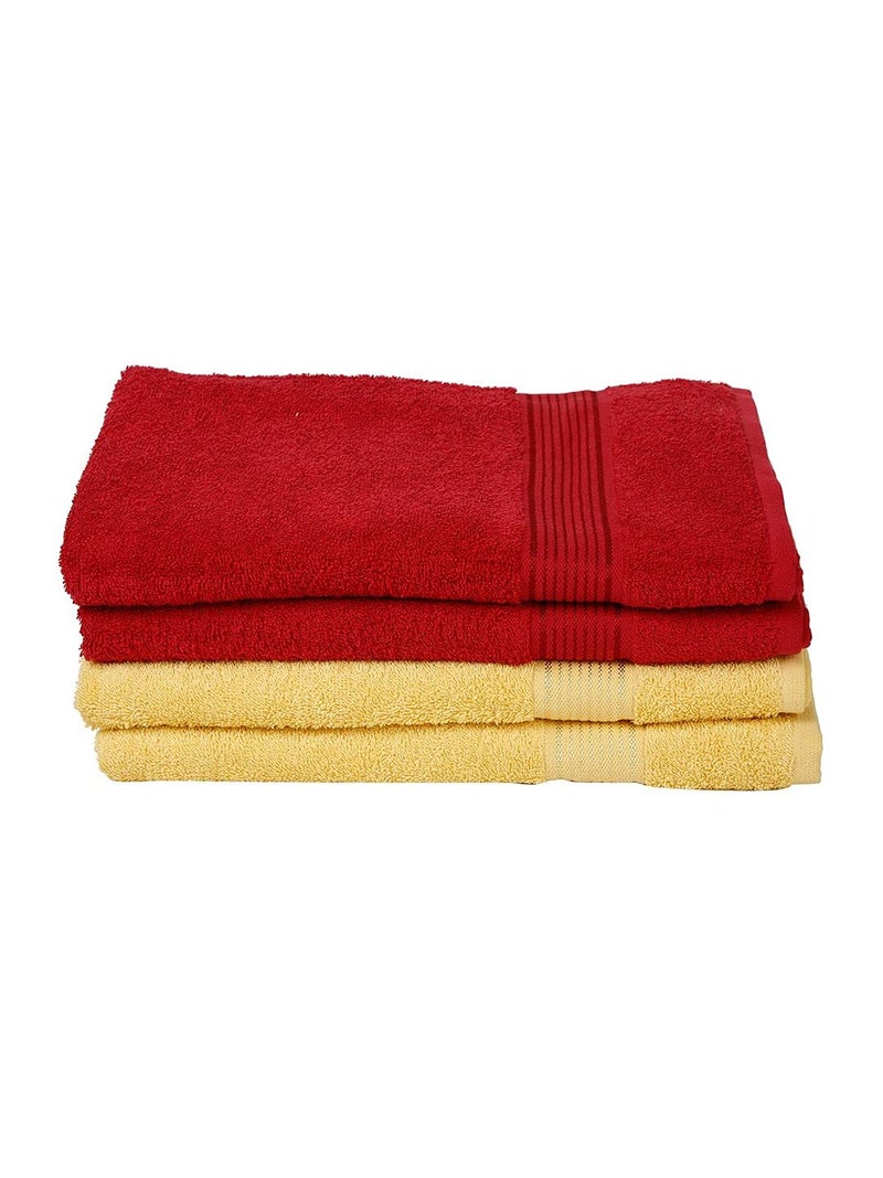 Kopa by Bianca 400 GSM 100% Cotton Soft Terry Towel l 4pc Bath Towel l Bath Towel for Men l Bath Towel for Women l D`Ross l Red-Yellow - Image 2