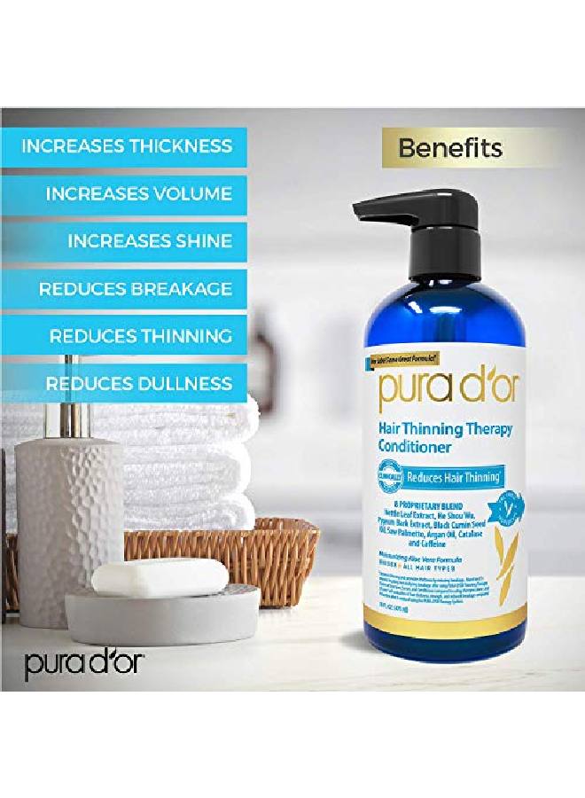 Pura d'or Hair Thinning Therapy 3Piece Set Shampoo Conditioner & Masque For Best Results Infused With Argan Oil Biotin & Natural Ingredients All Hair Types Men & Women (Packaging May Vary)  - Image 5
