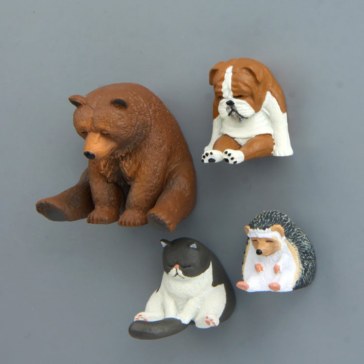 Sleeping Animal Fridge Magnets Set of 4, Zoo Series - Image 1
