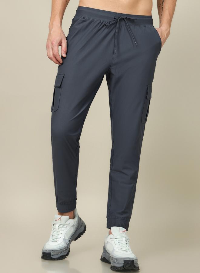 Technosport Men Solid Slim Fit Cargo Track Pants With Duracool+ - Image 1