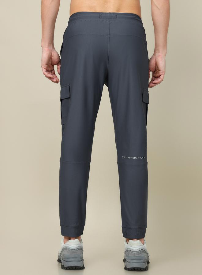 Technosport Men Solid Slim Fit Cargo Track Pants With Duracool+ - Image 3