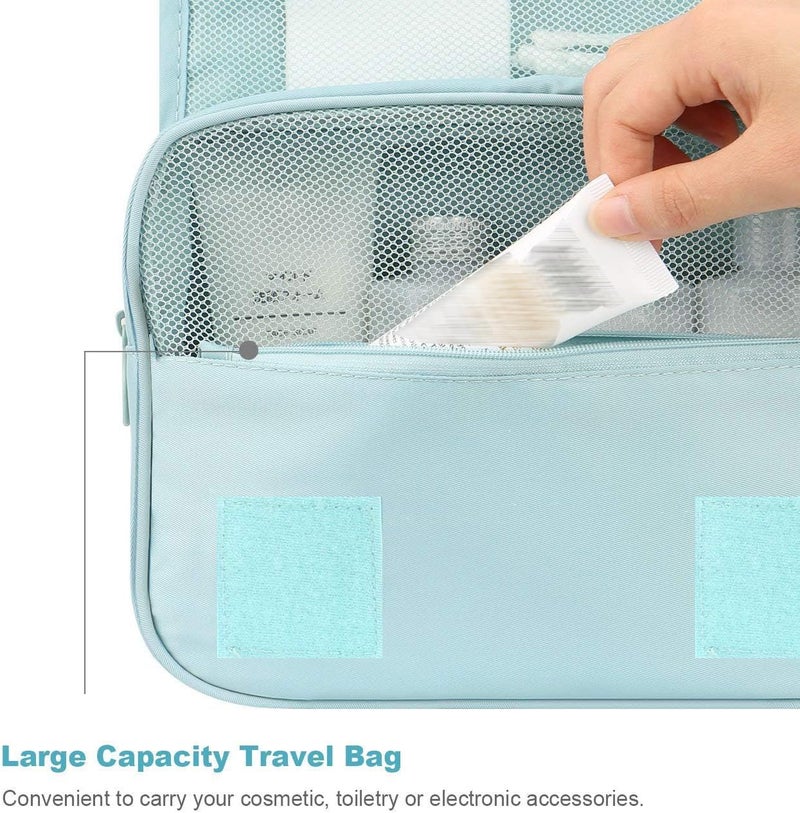 Goodern Travel Set Hanging Toiletry Bag - Waterproof, Pack-Flat Design, Blue - Image 5