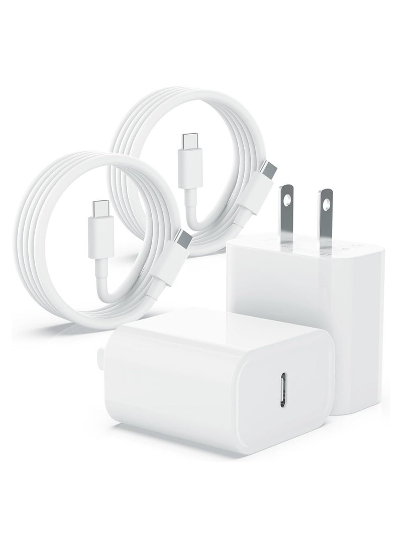 General iPhone 15 Charger Fast Charging, iPad Charger 2Pack 20W USB C Fast Wall Charger with 6ft Type C to C Cable for iPhone 15/15 Plus/15 Pro/15 Pro Max/iPad 10/iPad Mini 6/iPad Air5/iPad Pro/AirPods Pro  - Image 1