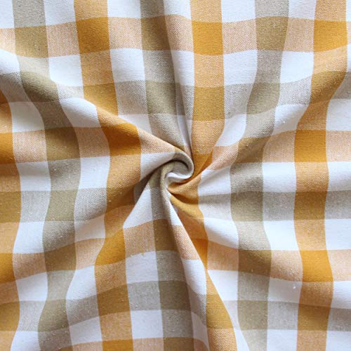 AIRWILL Cotton Checkered Pattern 8 Seater Rectangular Table Cloth Pack of 1 Pc (Yellow) - Image 2