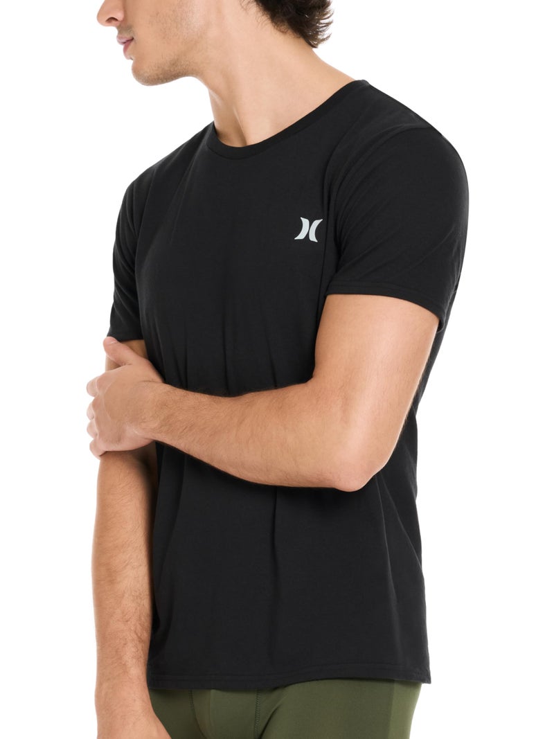 Hurley Men's 2 Pack Cotton Crewneck Short Sleeve T-Shirt, Black/Artillery, Large - Image 5